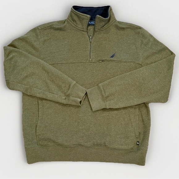 Nautica Men's Green Zip-Up Sweater - Picture 1 of 5